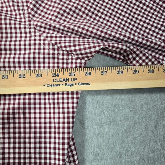 Untuckit Long Sleeve Button Up Shirt Mens XL Red White Check Gingham - Picture 8 of 10